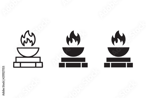Konstfotografi Eternal Flame Memorial Icon Set for Remembrance and Tribute Design
