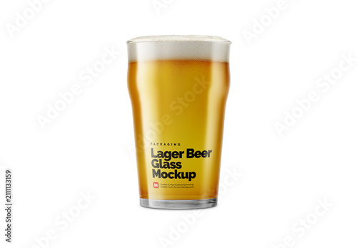 Lager Beer Glass Mockup for Product Launch and Marketing Presentation
