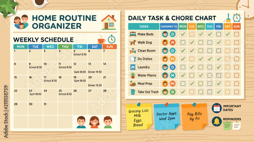 Home Routine Organizer Daily Planner.