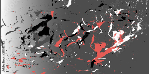 Foto There is a fairly large, chunky patch in the center-left area surrounded by smaller fragments, creating a dynamic effect reminiscent of camouflage or a weathered texture