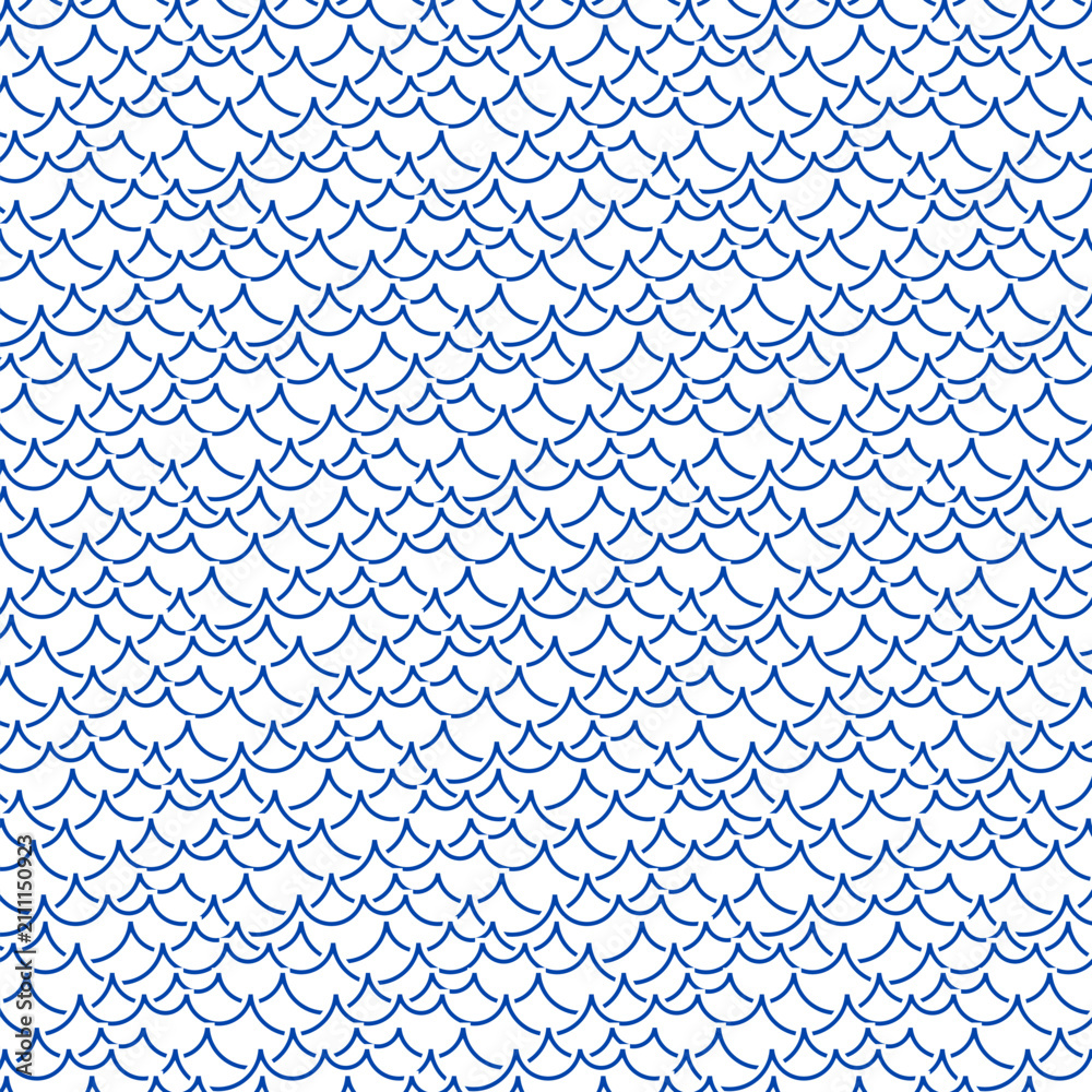 Fototapeta premium Water wave pattern background. Ocean waves vector texture. Sea waves backdrop.