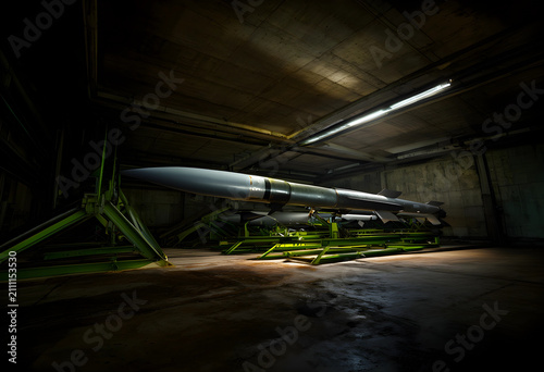 Obraz na płótnie Ballistic missile in underground storage facility