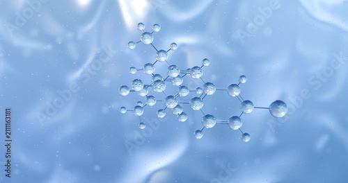 Olutasidenib rotating molecular structure, 3d model of idh1 inhibitor

