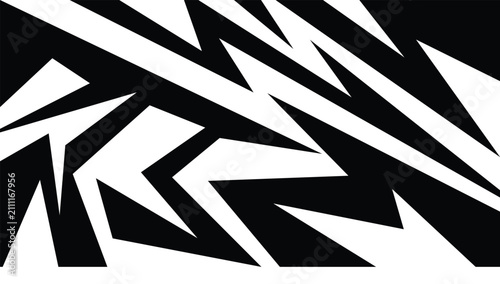 Abstract sharp seamless pattern with zigzags, arrows and triangles. Wavy geometric lightning background for covers or textile print.
