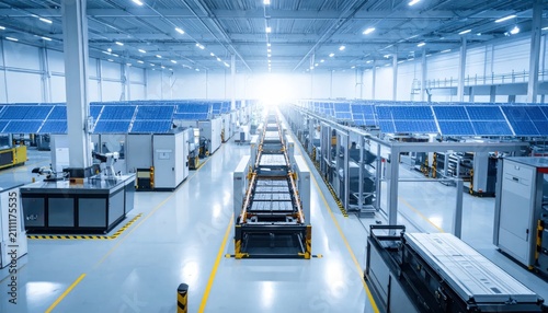 Modern Battery Manufacturing Factory Assembly Line with Solar Panel Production
