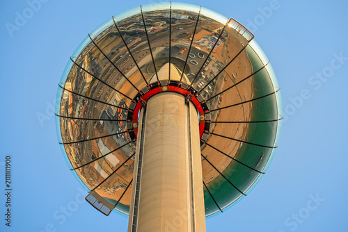 Brighton i360 Observation Tower Reflecting Seafront