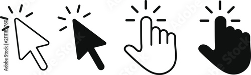 Bild auf Leinwand Click cursor icon set