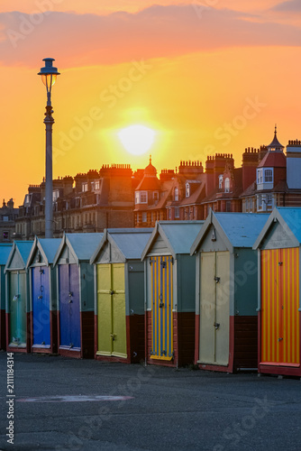 Colourful Beach Huts Along Brighton Seafront