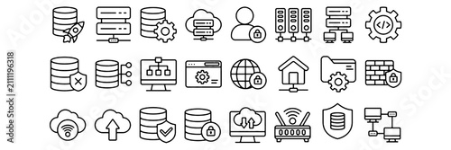 Bild auf Leinwand Web hosting related icon collections