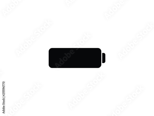фотографія Black battery silhouette on a white background representing low power or energy