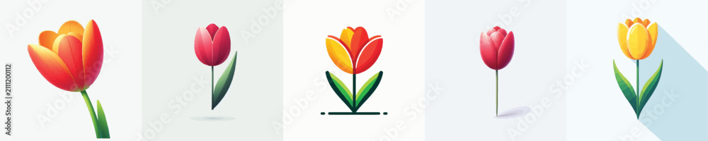 Obraz premium Tulip Flower Vector Illustration