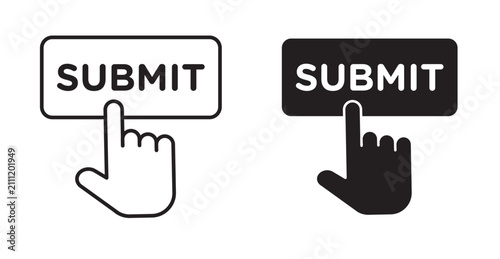 A submit icon typically features a paper airplane, a right-facing arrow, or a checkmark to denote completion or action
