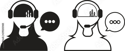 Obraz na plátne Customer service support bot vectors icons set
