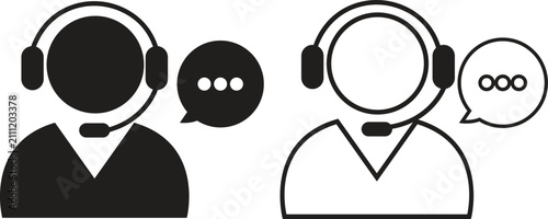 Foto Customer service support bot vectors icons set