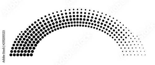 Abstract Halftone Arc Shape - Gradual Dot Pattern, Graphic Element