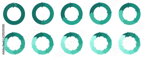 Quadro su tela Colorful circle arrow icon set
