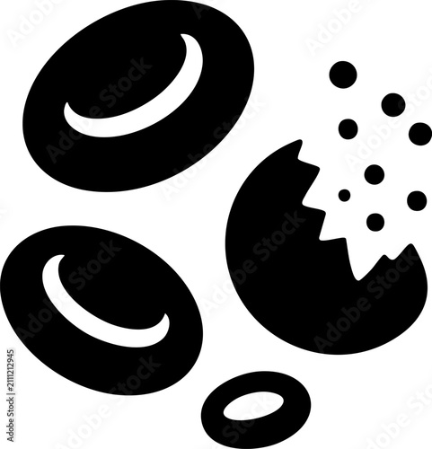 Microangiopathic Haemolytic Anaemia Black Filled Medical Vector Icon Isolated on White Background