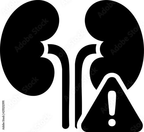 Organ Damage Black Filled Medical Vector Icon Isolated on White Background