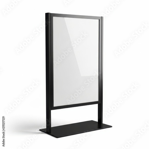 Modern freestanding digital display stand with screen