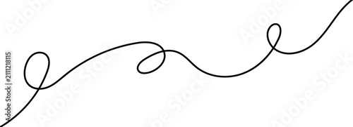 Foto Drawing, curvy, and thin squiggle lines with long, wavy curves for an abstract cable design