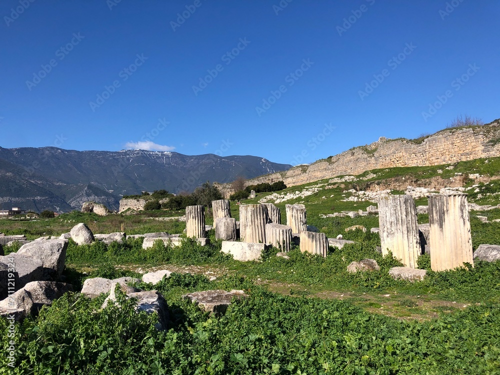 Fototapeta premium Ancient Greek and Roman Architecture, Limyra Ancient Ruins, Antalya Turkey
