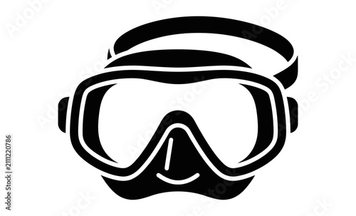 Minimal Diving Mask Snorkel Flat Icon