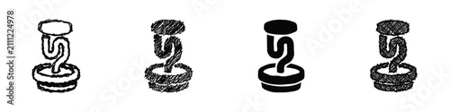 Bild auf Leinwand A simplified, abstract icon depicting a double helix, possibly representing gene