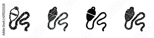 фотографія A set of four distinct fishing bobber icons, each rendered with a unique artisti