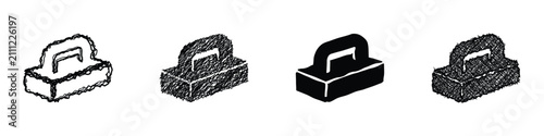 фотографія A collection of four distinct graphic representations of a trowel, showcasing va