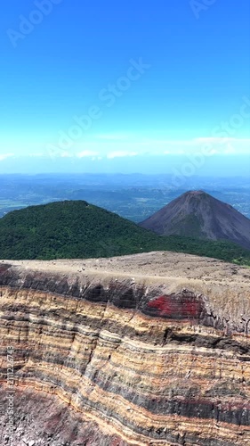 Santa Ana Volcano Crater Rim 4K Drone Footage