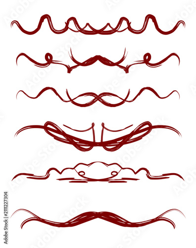Hand Drawn Swirls and Curls Ornament Collection for Wedding Invitations and Decorative Designs
