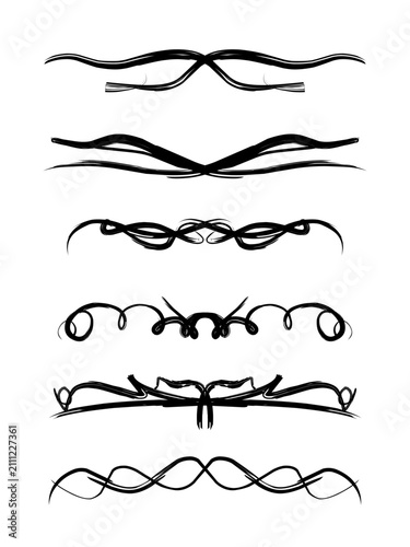 Hand Drawn Swirls and Curls Ornament Collection for Wedding Invitations and Decorative Designs