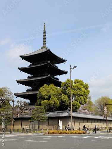Toji Temple Five-Story Pagoda Kyoto Japan Spring