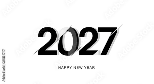 Happy new year 2027 black text design