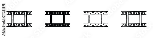Foto A set of four graphic representations of film strips, each with a unique border