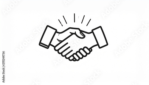 Professional handshake icon showing agreement and collaboration between two business partners