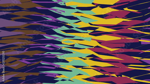 Foto Abstract geometric pattern with horizontal elongated shapes in shades of dark blue brown yellow teal and maroon for modern graphic design projects