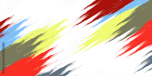 Colorful Abstract Brush Stroke Background With Diagonal Paint Streaks And Vibrant Texture Design