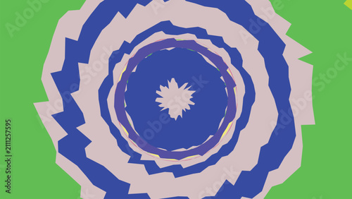 Obraz na płótnie Circular concentric wave pattern with jagged edges in blue green and pastel tones creates hypnotizing radial movement effect for background