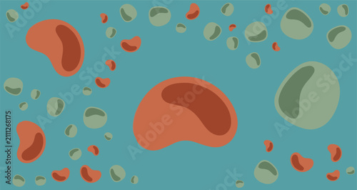 Cuadro en lienzo abstract colorful organic shapes vibrant design modern artistic background
