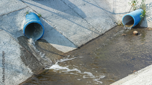 Bild auf Leinwand Rainwater drainage near highways