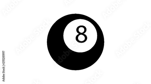 Minimalist Eight Ball Symbol Graphic Icon for Sports and Leisure Activities