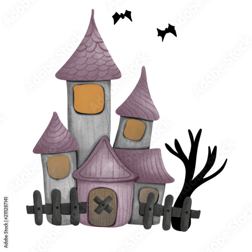 halloween house with bats