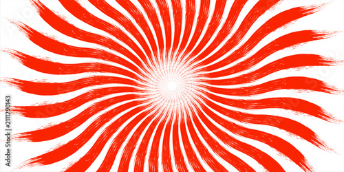 Фотография Red Spiral Sunburst Abstract Background With Grunge Brush Stroke Radial Energy P