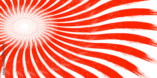 Fotografie Red Spiral Sunburst Abstract Background With Grunge Brush Stroke Radial Energy P