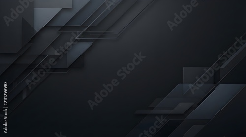 Dark Abstract Wave Background with Smooth Curved Lines Black