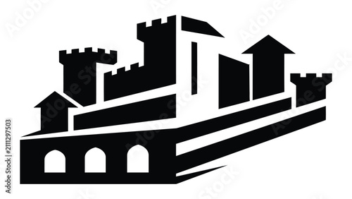 Quadro su tela Castle icon features stone battlements and defensive towers to symbolize historical security and strength