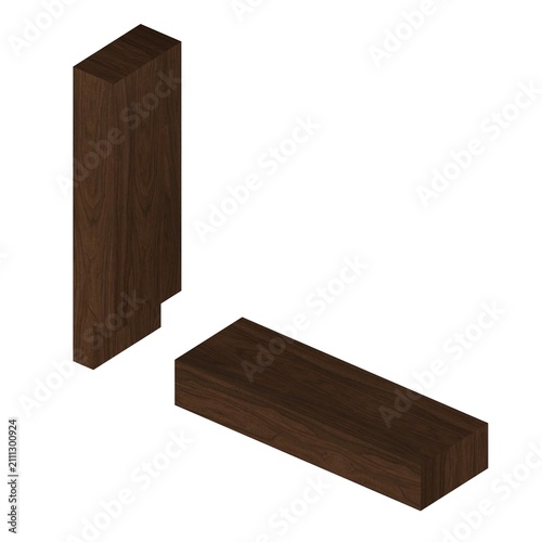 Konstfotografi Rabbet Joint Woodworking with Walnut Wood Texture
