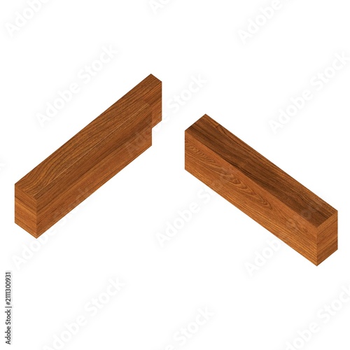 Konstfotografi Rabbet Joint Woodworking with Oak Wood Texture