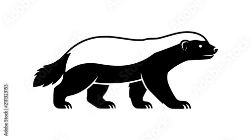 Tableau sur toile Honey Badger Silhouette Vector Graphic - Fierce African Mammal Illustration